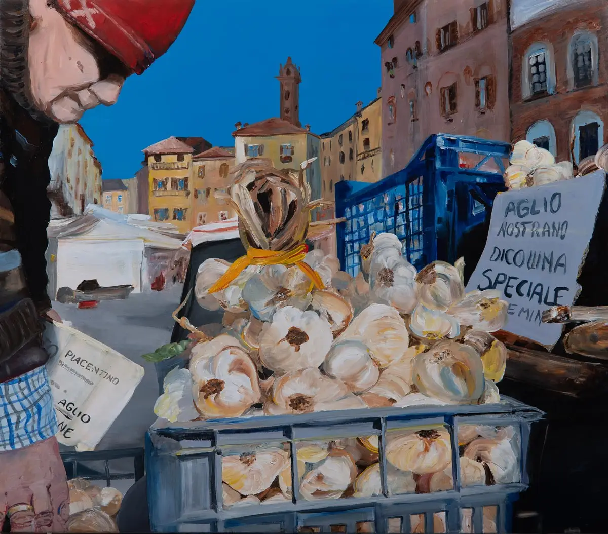 EL SEÑOR DEL AJO / acrílico sobre lienzo / 80x70 / Sofía Toribio / Savigliano (Cuneo, It), 2017-2018 / Colección Privada