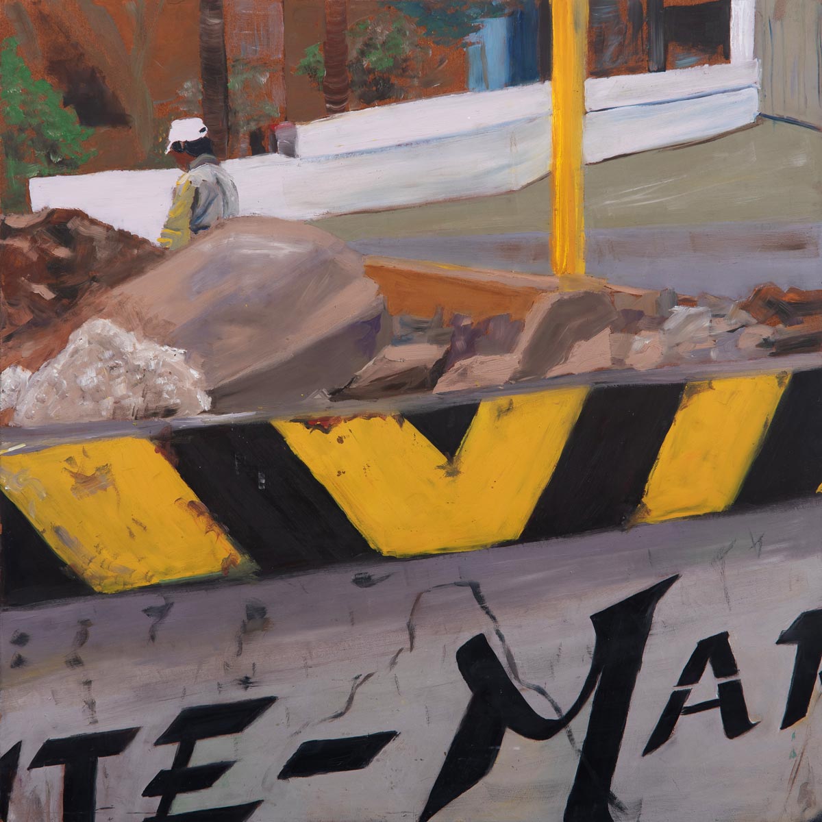ALBAÑILES III / óleo sobre madera /  61 x 60 cm / Sofía Toribio / 2008 - Córdoba, Argentina / Colección Brondello