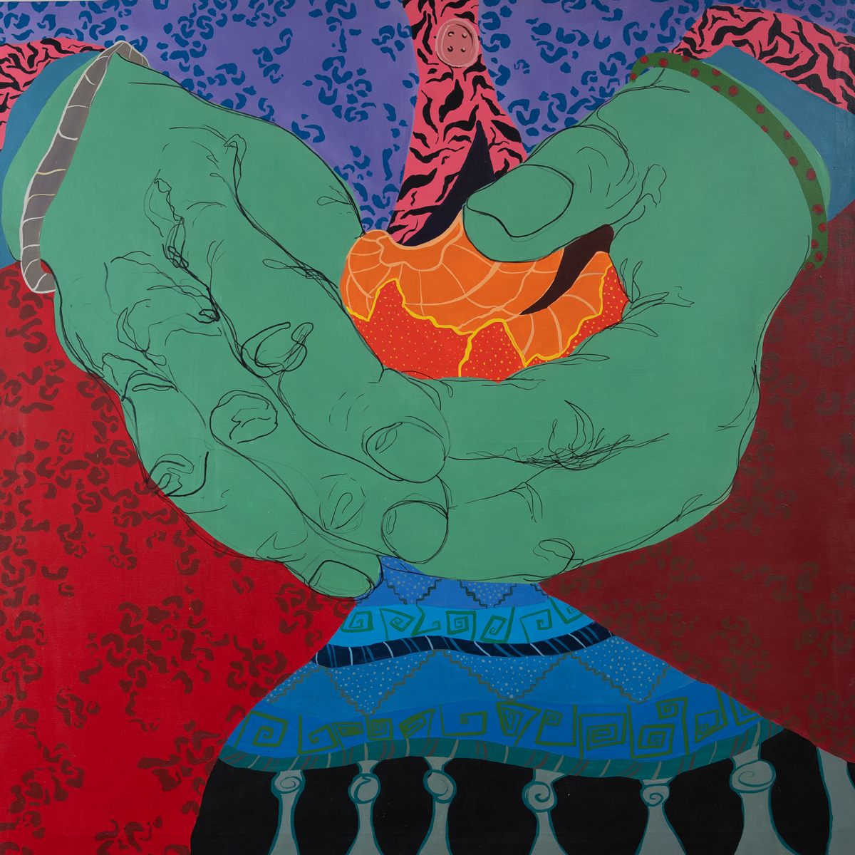 MANDARINA PRINT / acrílico sobre lienzo / 131,5x131,5 cm / Sofía Toribio / 2010 - Villa María, Córdoba, Argentina / Colección Privada