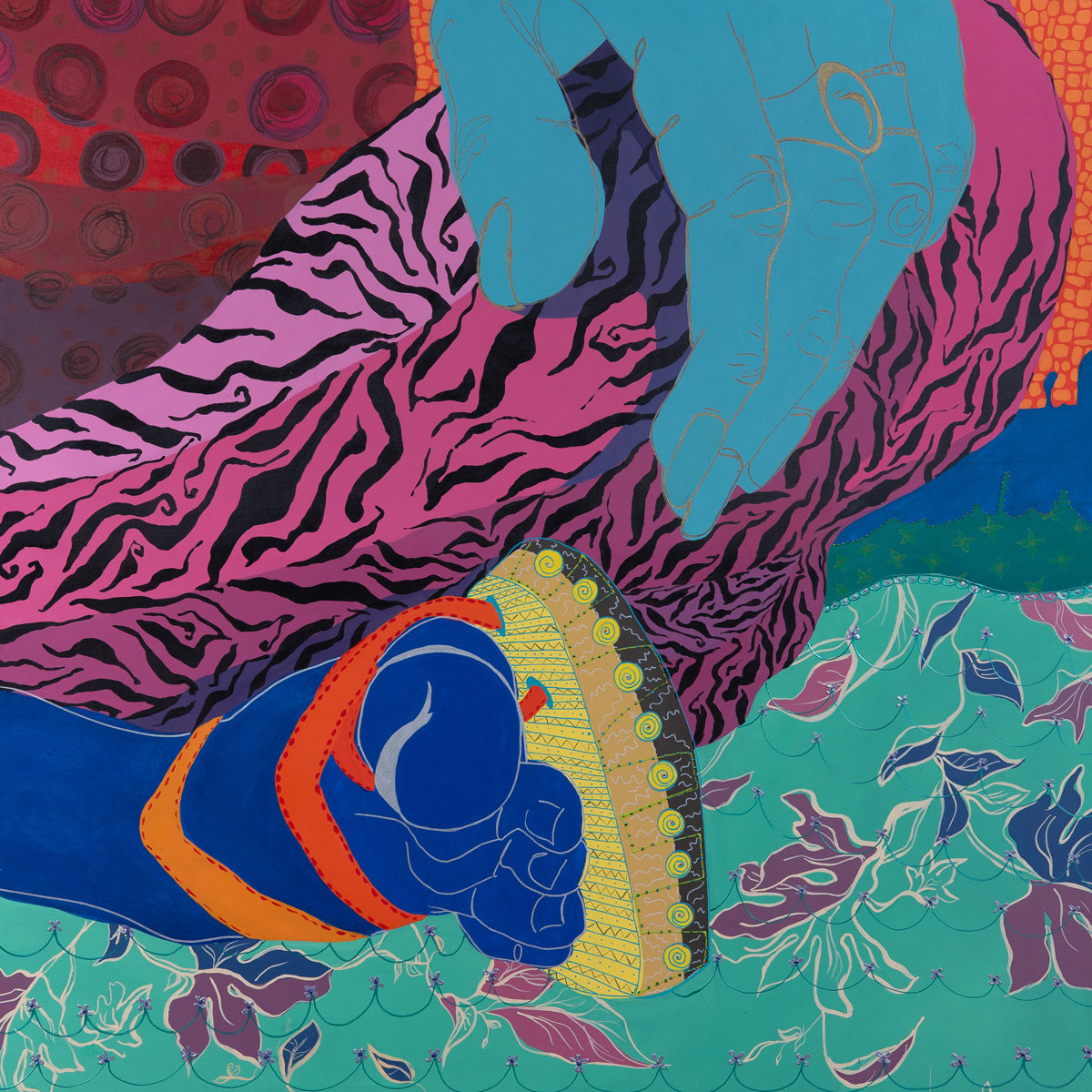 TARDE DE CAMPO / acrílico sobre lienzo / 150x150 cm / Sofía Toribio / 2011 - Villa María, Córdoba, Argentina / Colección Escuela de Bellas Artes Emiliano G. Clara